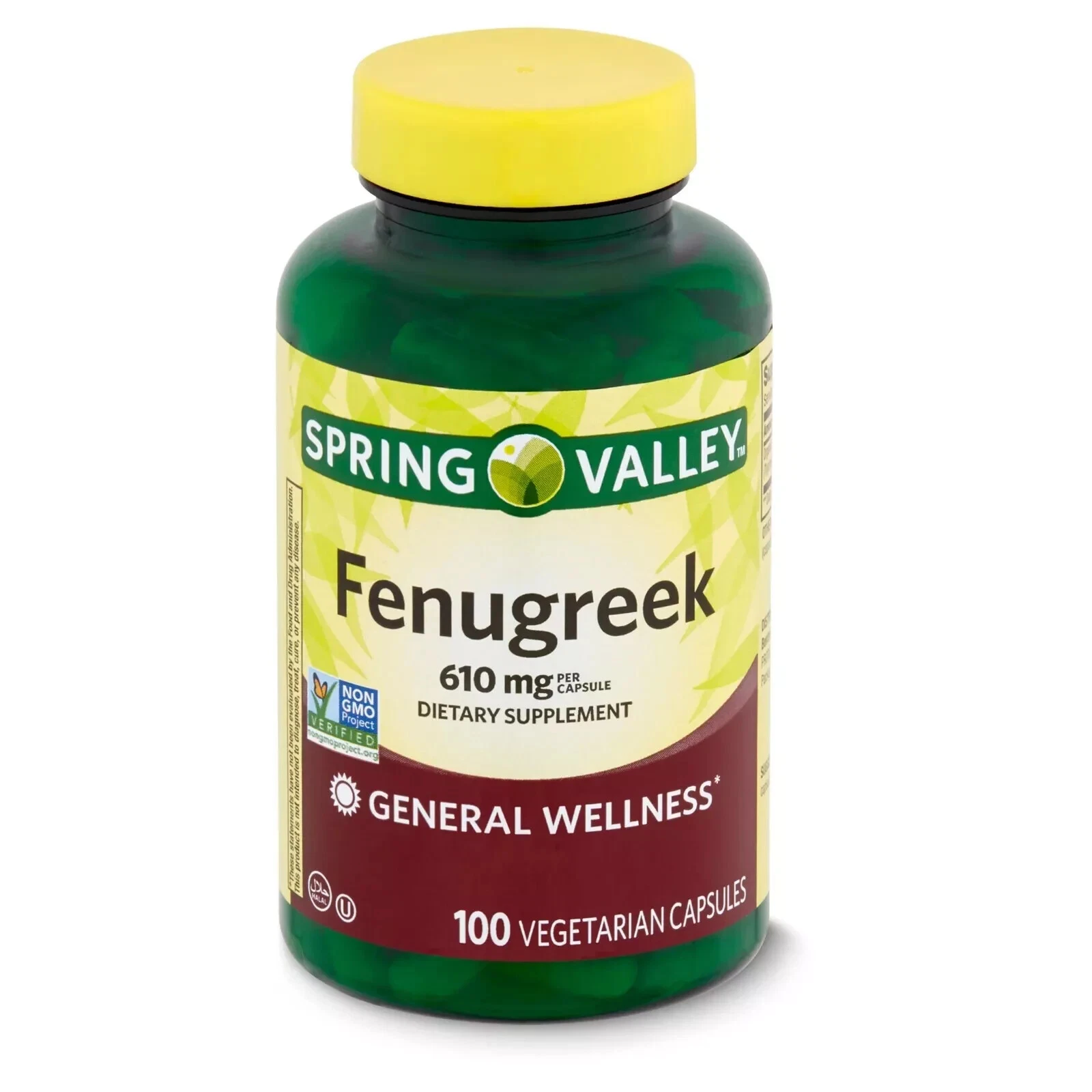 Spring Valley Fenugreek Dietary Supplement Capsules, 610mg, 100 Count