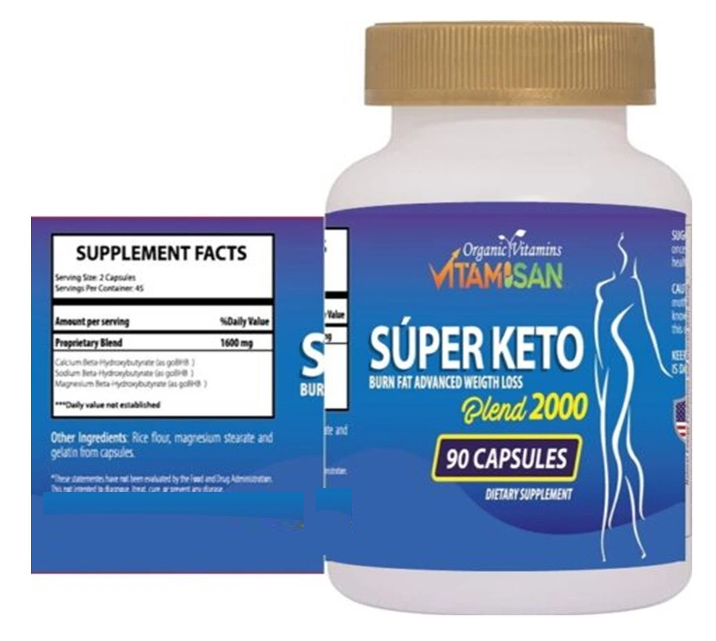 Complete Keto BHB Pills - 2000 XL Keto Blend - BHB Ketones, 1 Month Supply