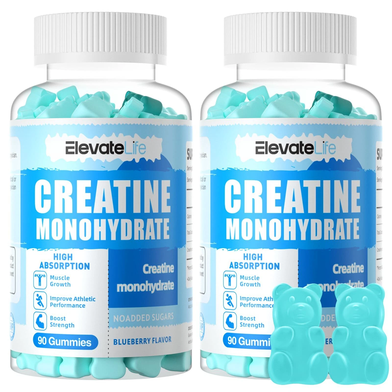 ElevateLife Creatine Monohydrate Gummies 5000mg for Men & Women Chewables Cre...