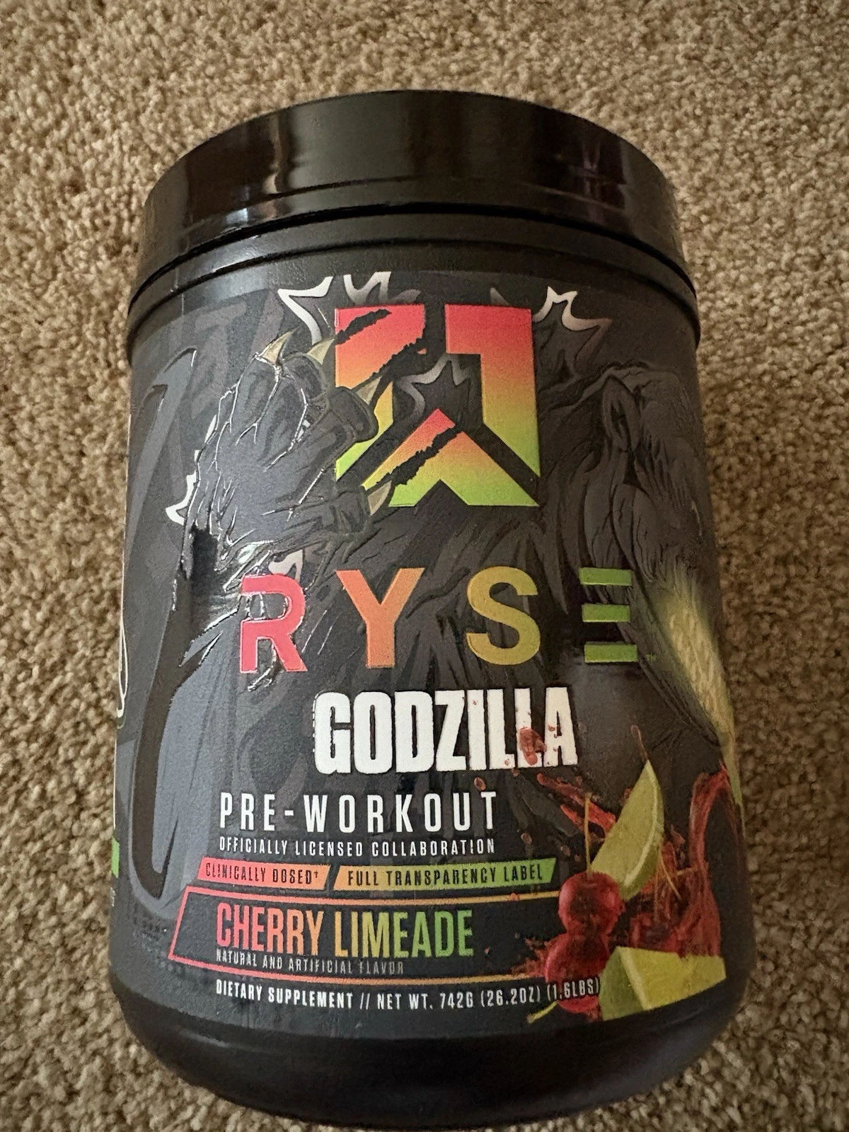 RYSE Supplements Godzilla Pre - Workout 40 Servings - Cherry Limeade Exp 12/2026