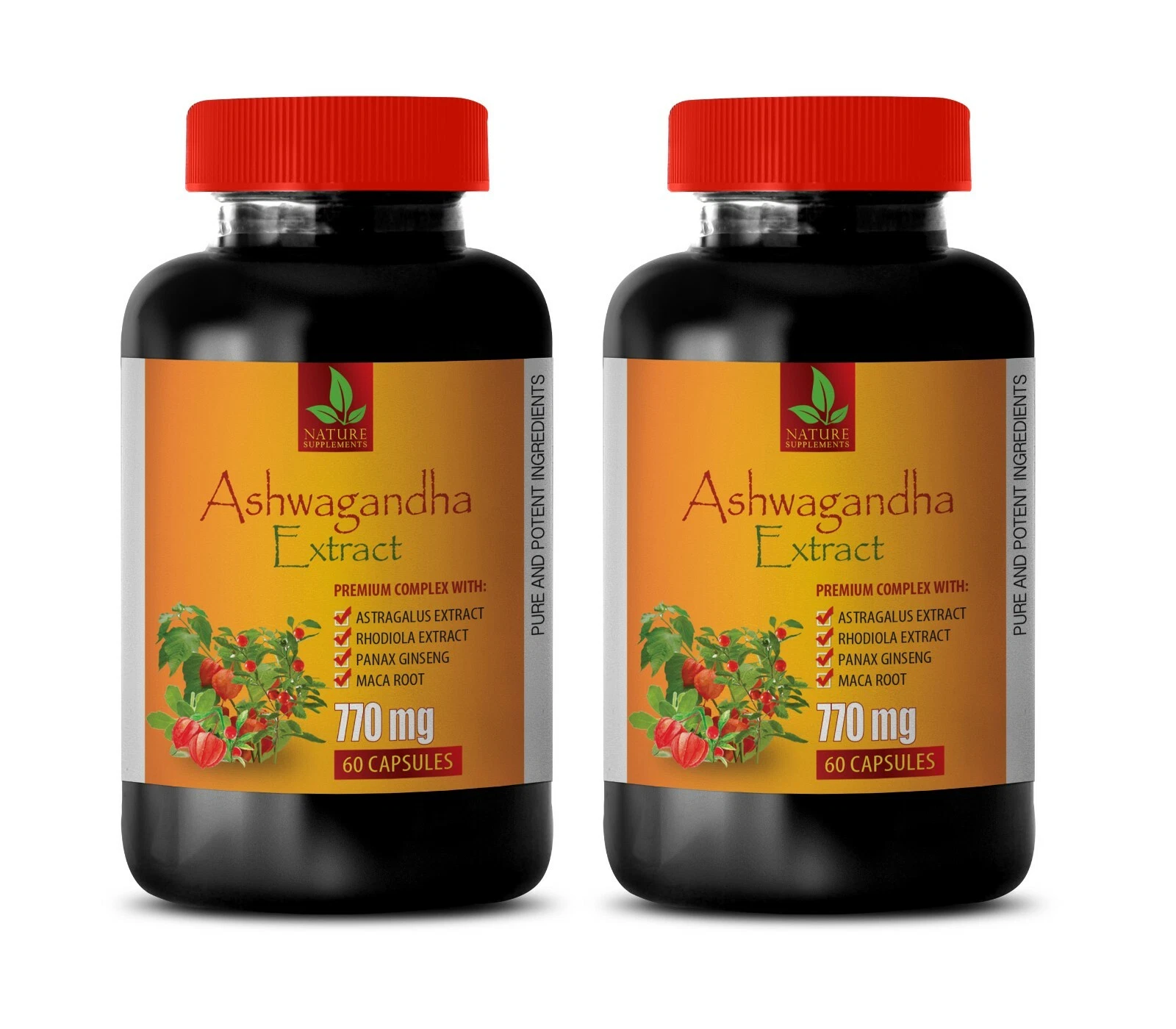 stress management - ASHWAGANDHA COMPLEX - rhodiola rosea adaptogen 2 BOTTLE