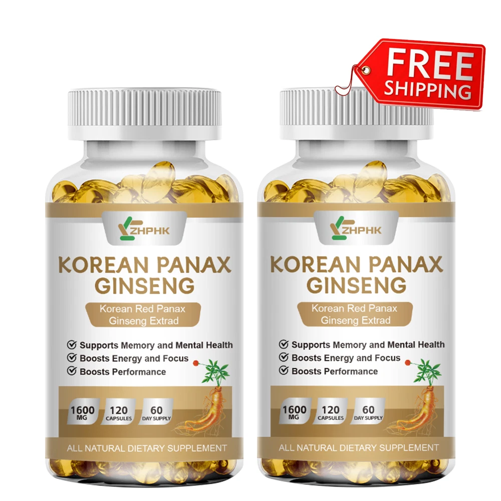 Korean Red Panax Ginseng 1600mg - 240 Capsules - Male Enhancing Supplement