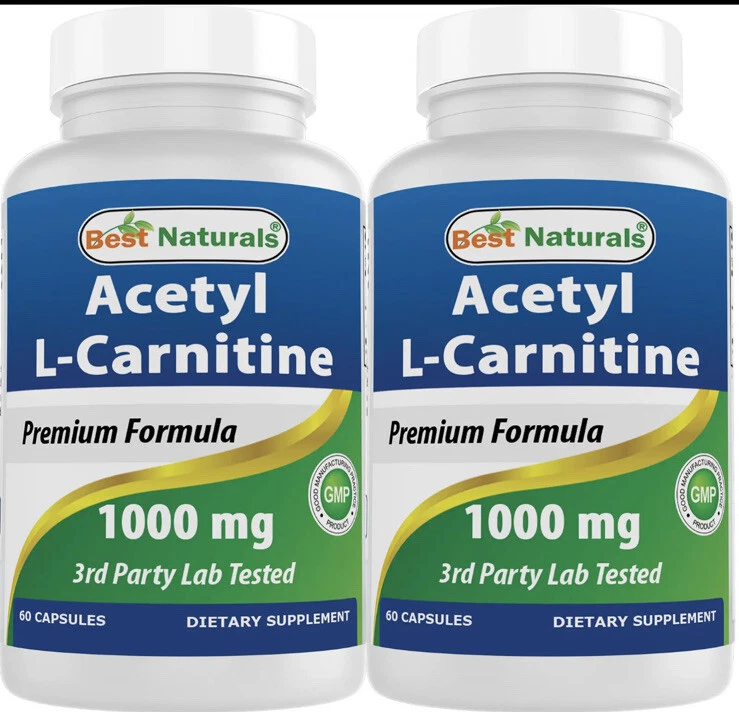 2 Best Naturals Acetyl L-Carnitine 1000mg Capsule, 60 Count