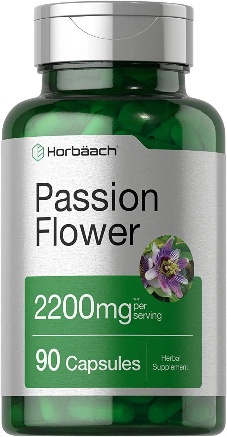 Passion Flower Capsules | 2200mg | 90 Count | Non-GMO | by Horbaach