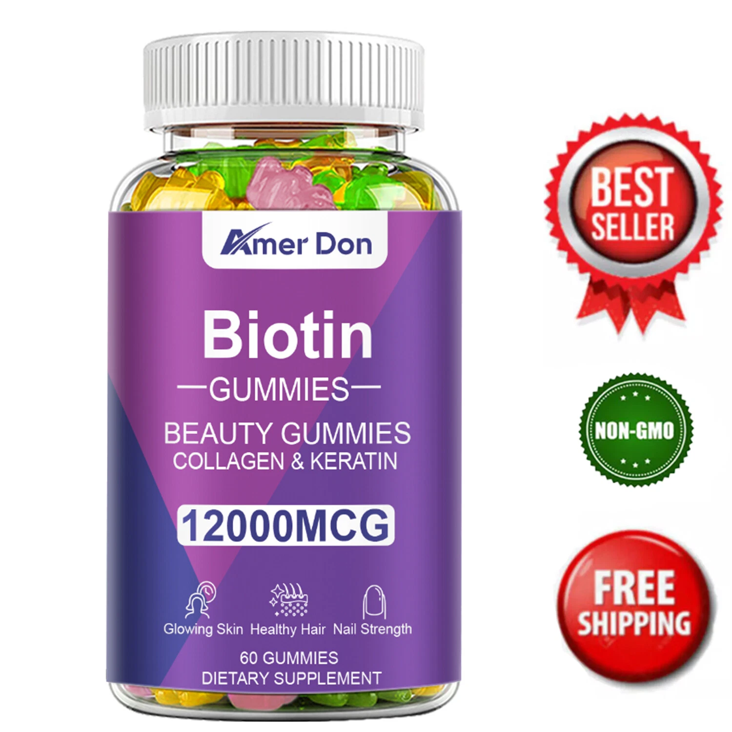 Collagen Vitamin Gummies for Hair Skin & Nails, #1 Premium Collagen Supplement