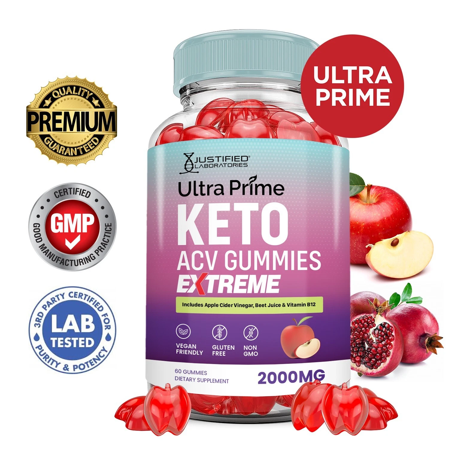 Ultra Prime Keto Extreme ACV Gummies 2000MG Apple Cider Vinegar 60 Gummys