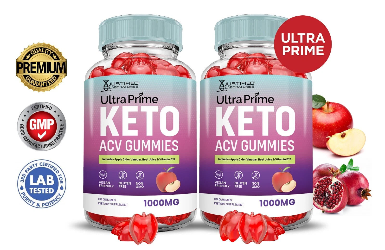 Ultra Prime Keto ACV Gummies 1000MG Apple Cider Vinegar 120 Gummys