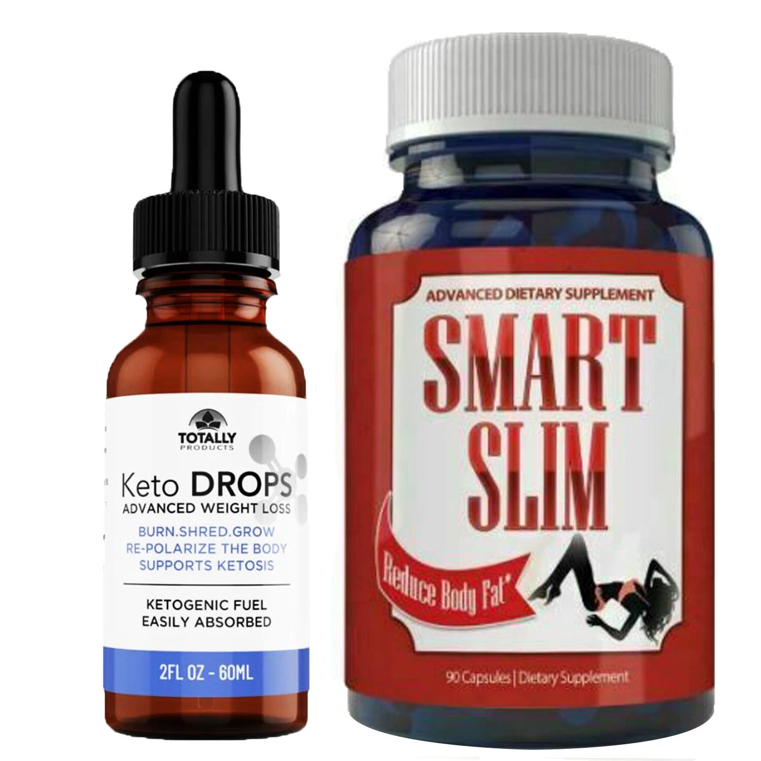 Keto Drops Weight Loss & Smart Slim Fat Burner Advanced Dietary Capsules Combo