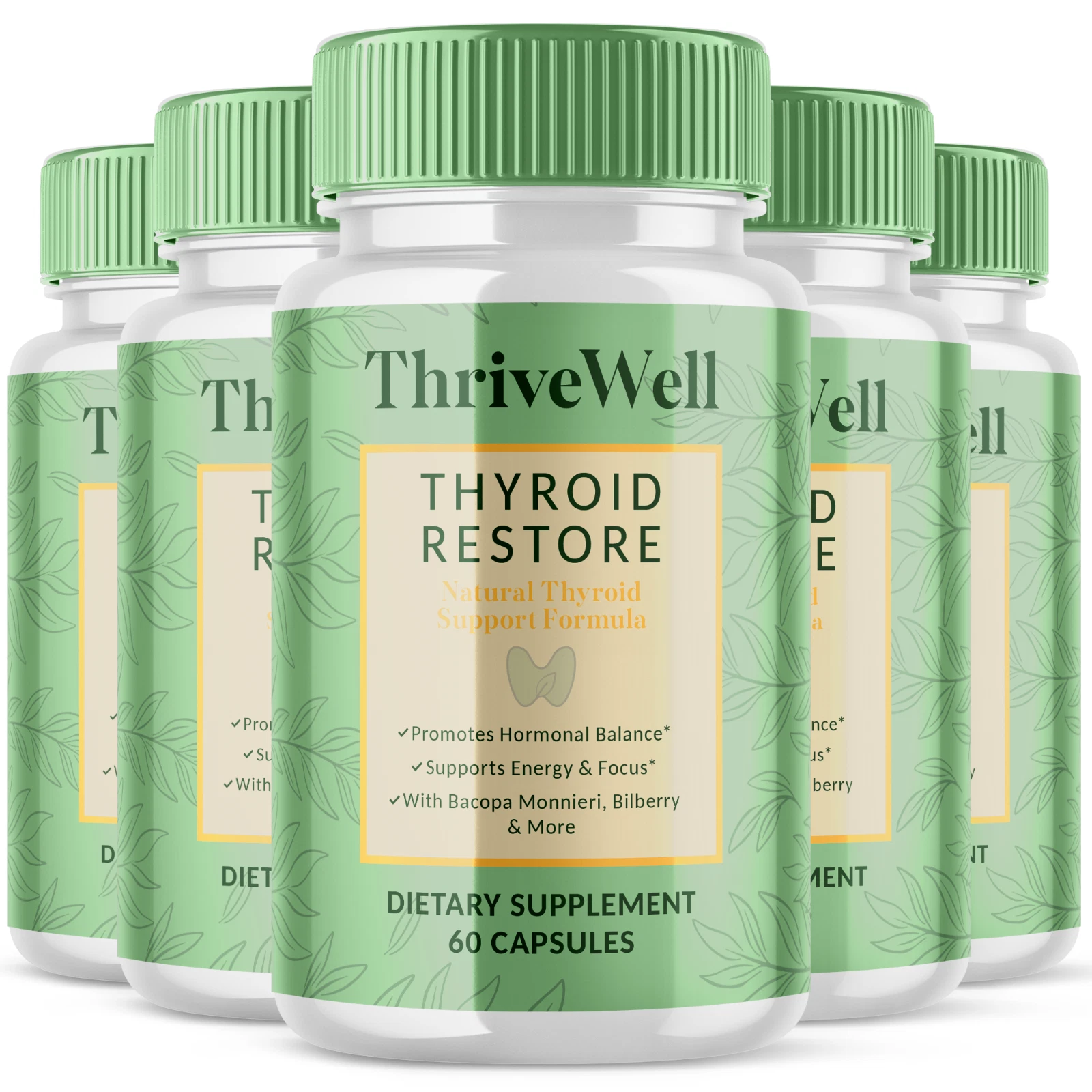 Thrive Well Thyroid Support Pills Advanced Formula Balance Support 300 Capsules