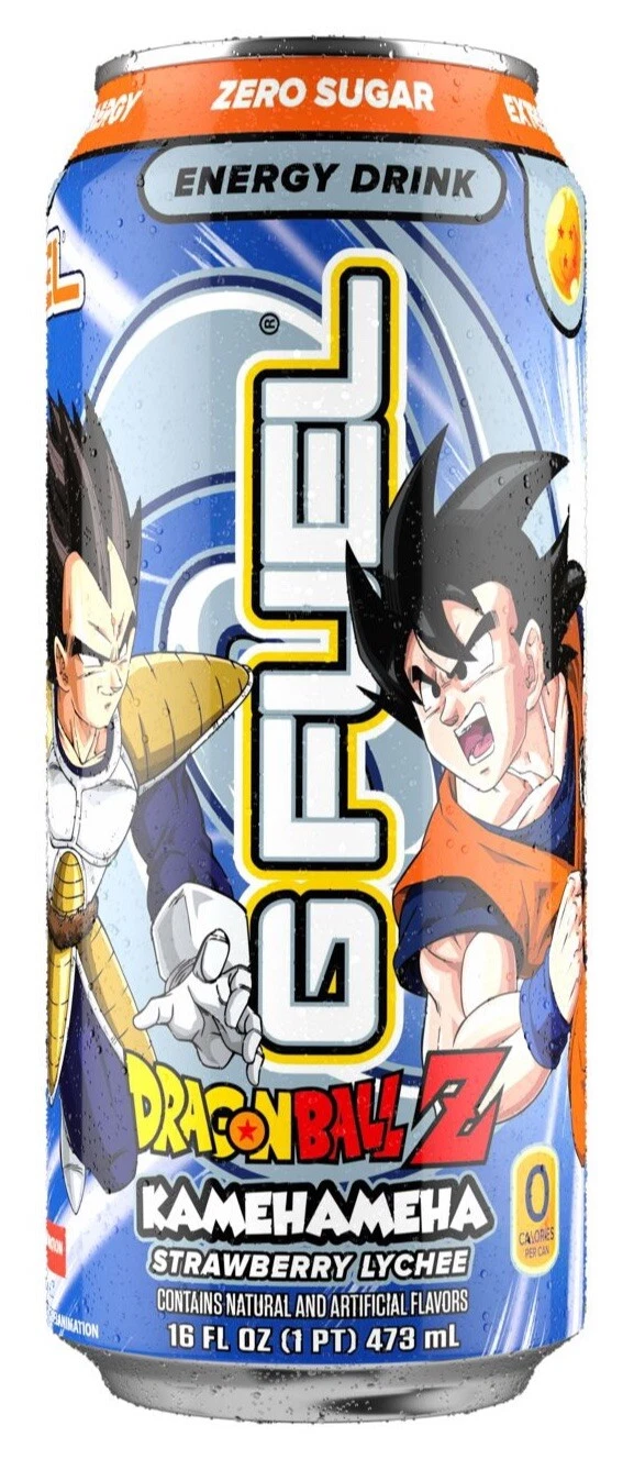 GFUEL DBZ DRAGON BALL Z KAMEHAMEHA STRAWBERRY LYCHEE ONE New & Full 16 FL OZ Can