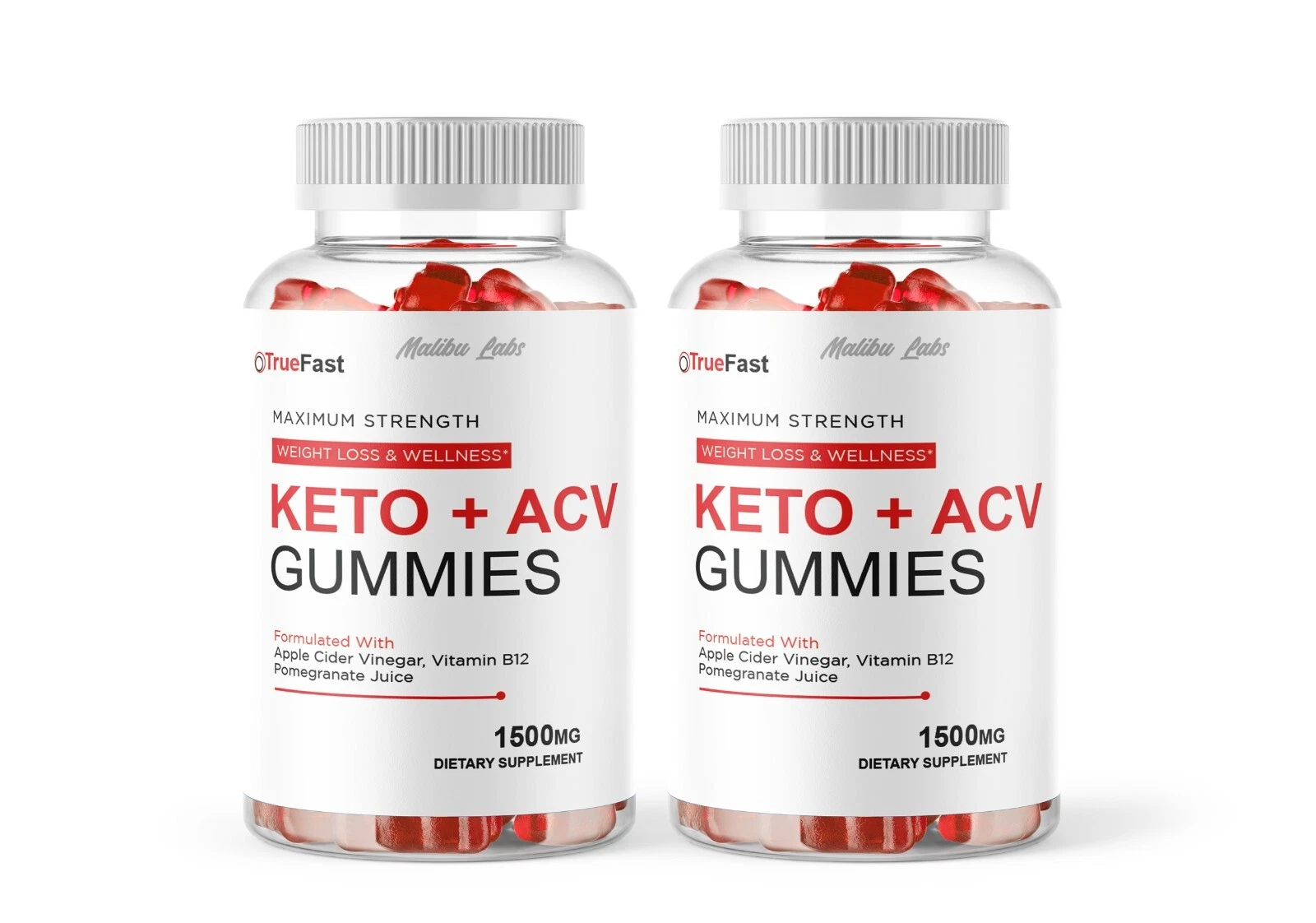 Truefast Gummies 1500MG Once a Day Advanced Formula ACV Ketosis (2 Pack)