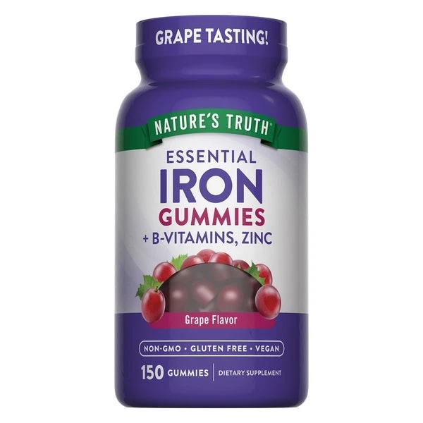 Nature’s Truth Iron Gummies + B-Vitamins & Zinc, 150 Vegan Gummies