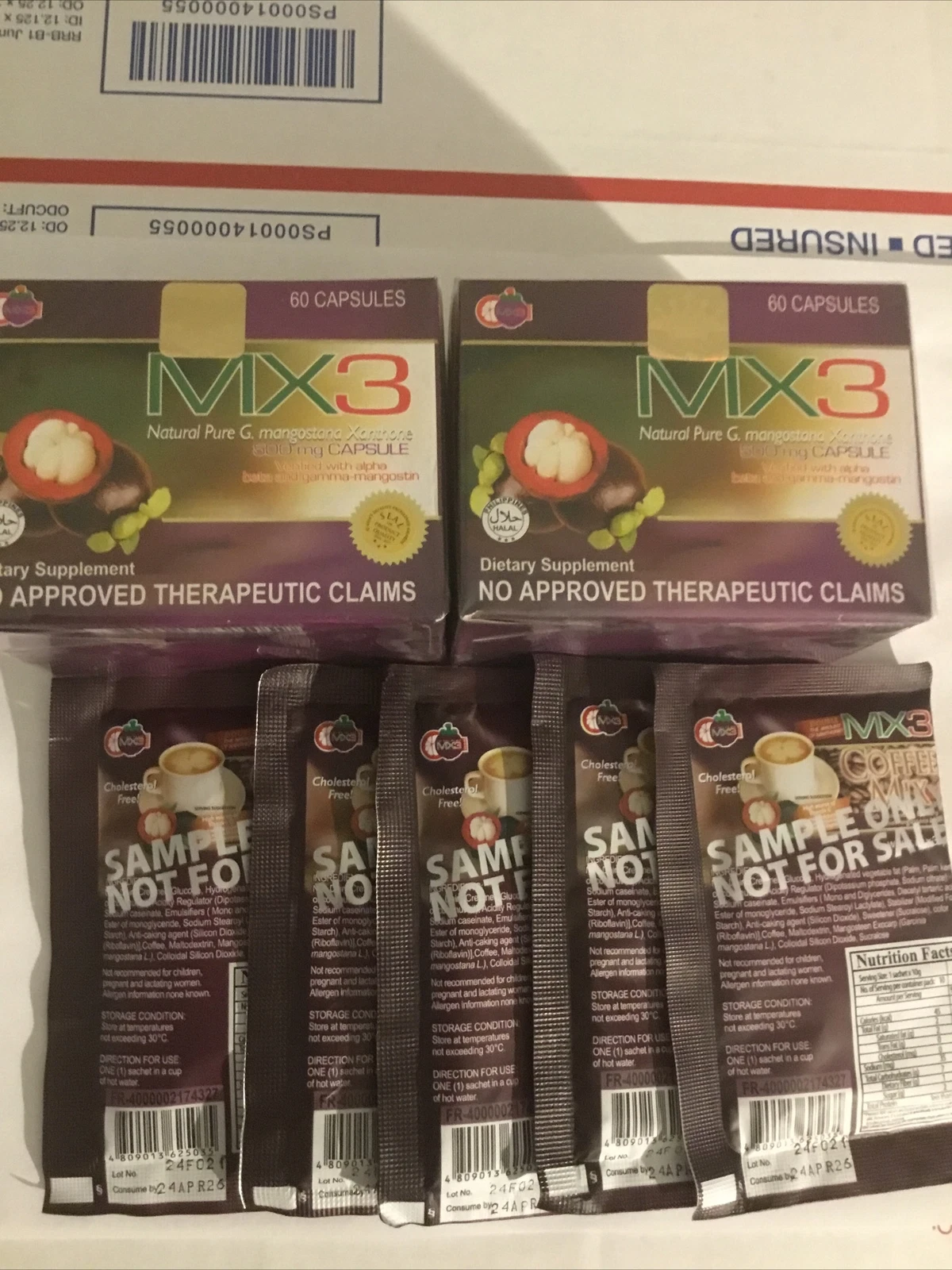2 Boxes Of MX3 60 Capsules Each + 5 FREE Sachet Of Coffee + Free SHIPPING