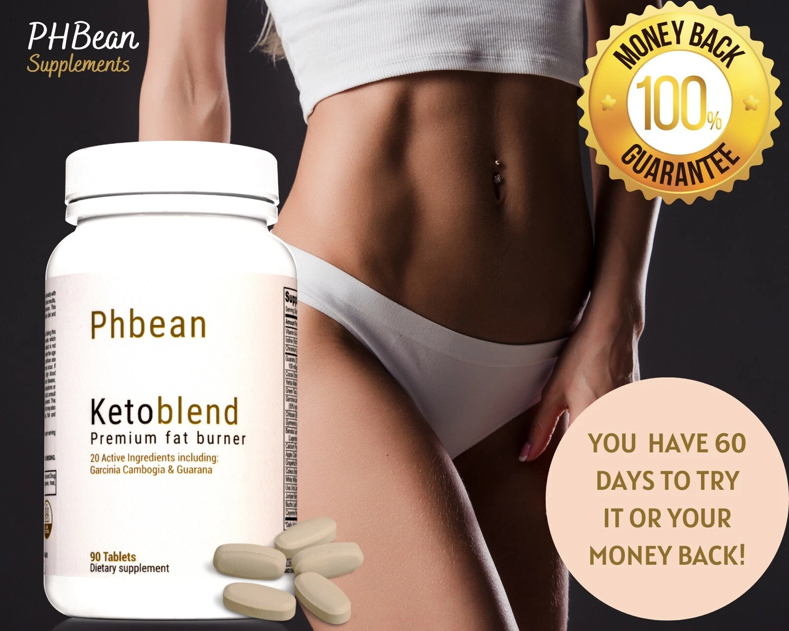 Phbean Advance Weigh Loss Pills, Appetite Suppressant Natural Keto Fat Burner