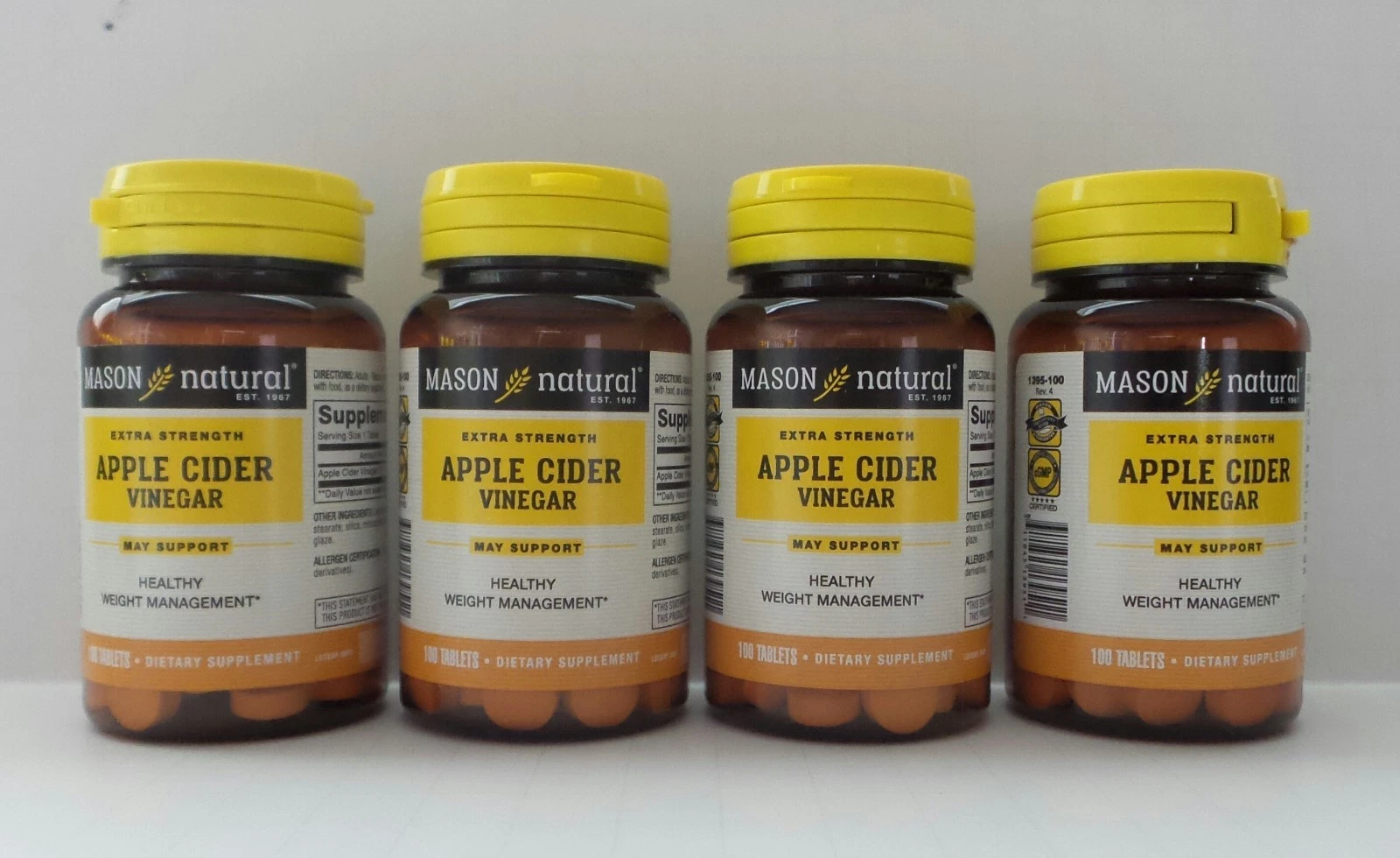 PACK 4 x 100 = 400 Tablets Apple Cider Vinegar 1000 mg Weight Loss 500 mg /TAB