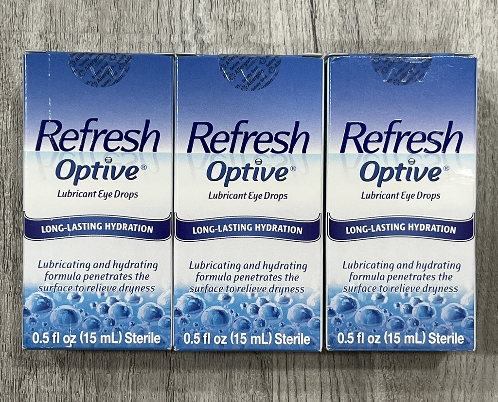 (3X) Bottles Of Refresh Optive Lubricant Eye Drops 0.5fl oz 12/2025