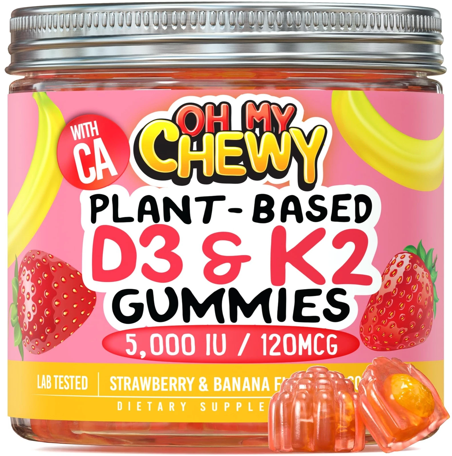 Double-Flavored Vitamin D3 K2 Gummies - Kids Teens & Adults - Supplement for ...