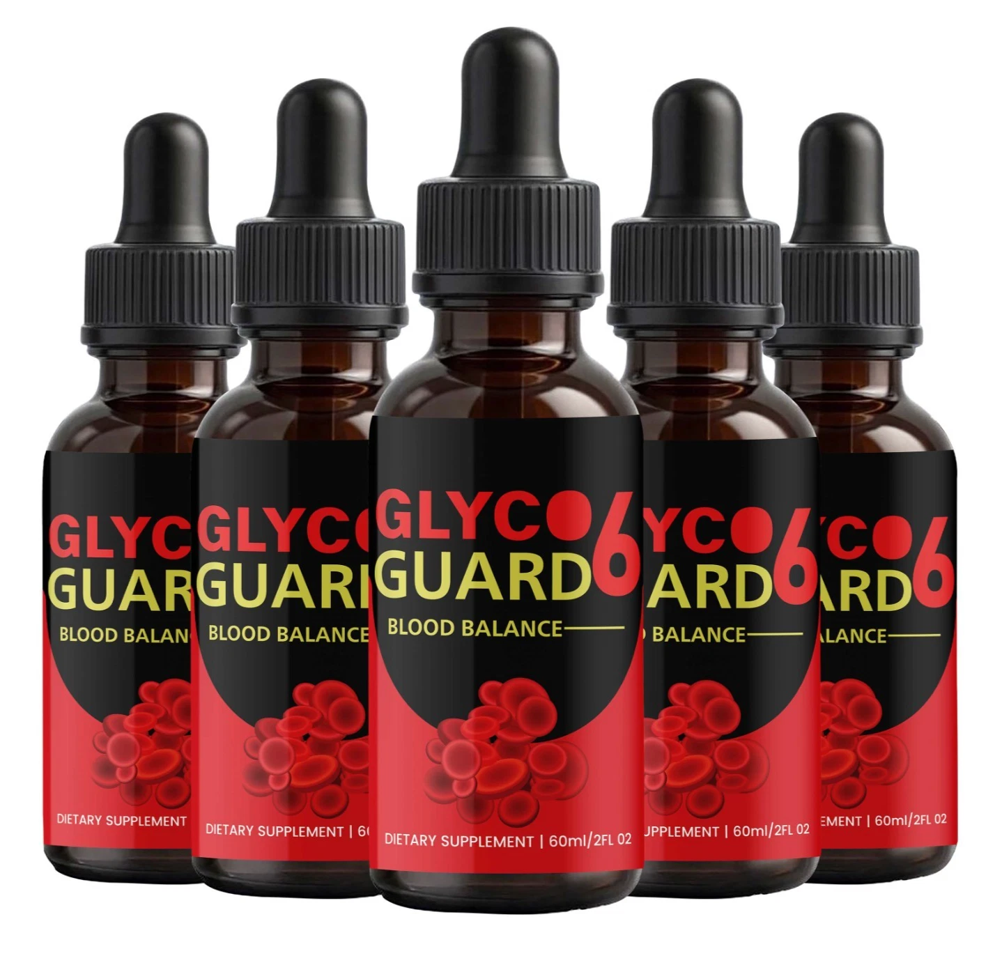 (5 Pack) Glyco Guard 6 Drops, Advanced Blood Health Support Formula