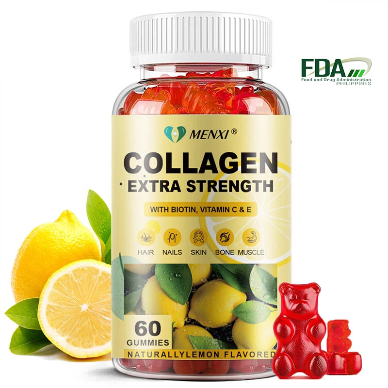 Vitamin C, E, Collagen Gummies with Zinc & Biotin Strong For Bone Muscle Health