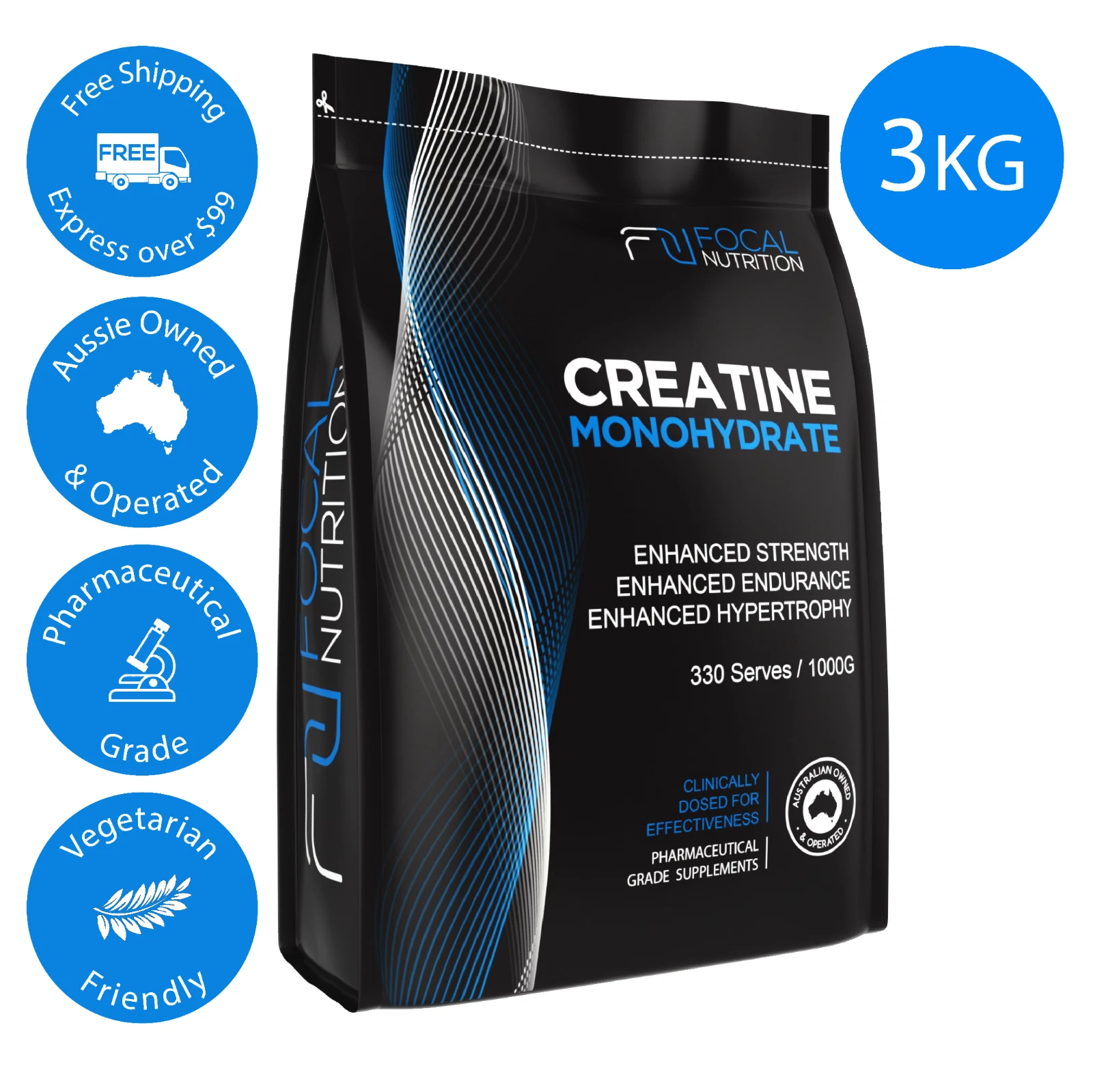 PURE 3KG CREATINE MONOHYDRATE HPLC TESTED WORKOUT ENHANCER