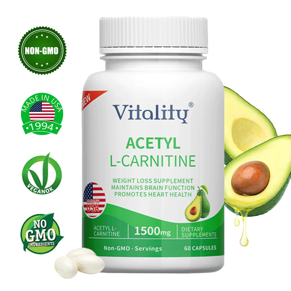 Acetly L-Carnitine 1500mg Softgels Strong Fat Burner Weight Loss Antioxidant
