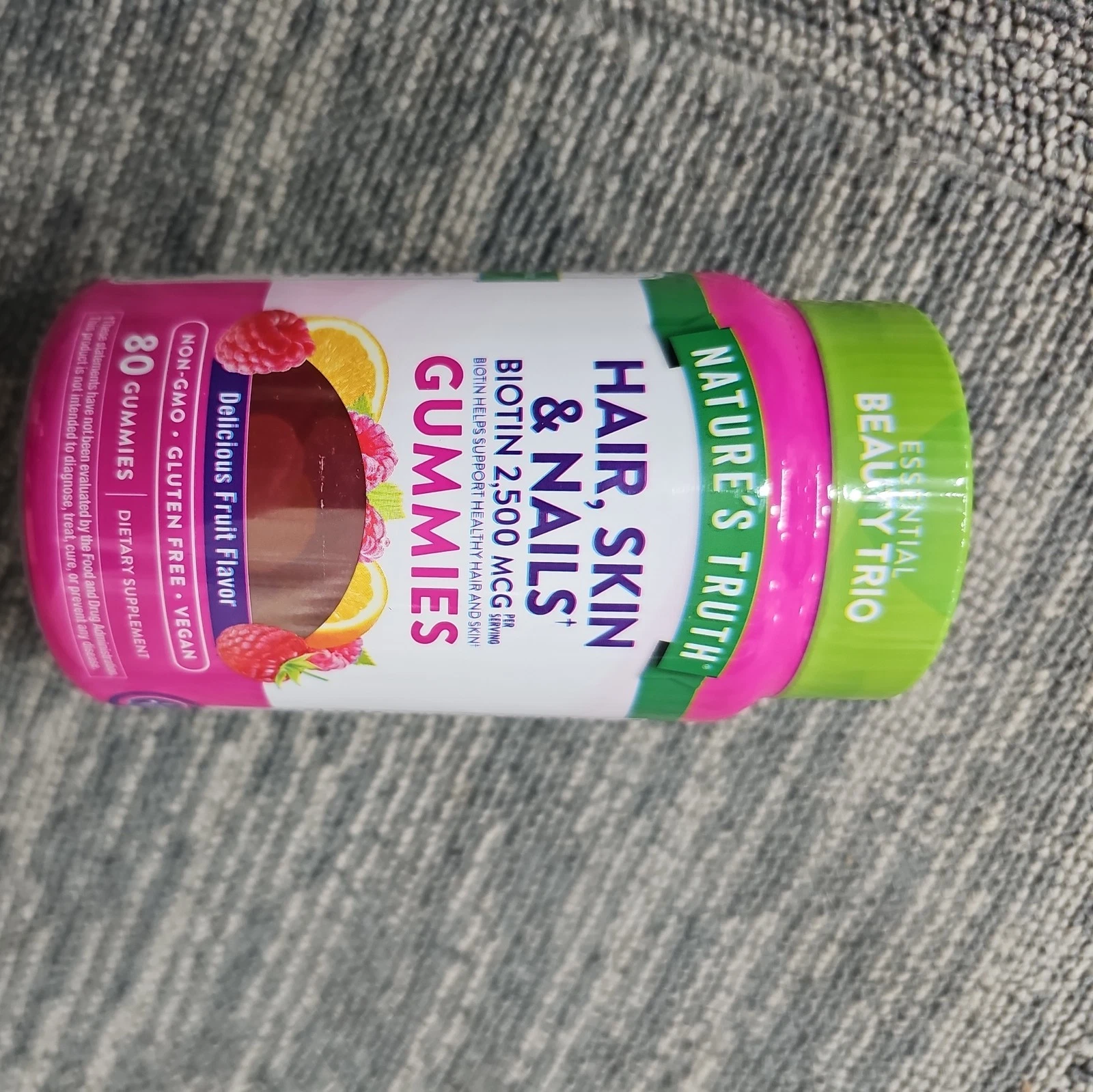 Nature's Truth Hair, Skin & Nails Biotin 2,500 mcg Gummies -Fruit Flavor- 80