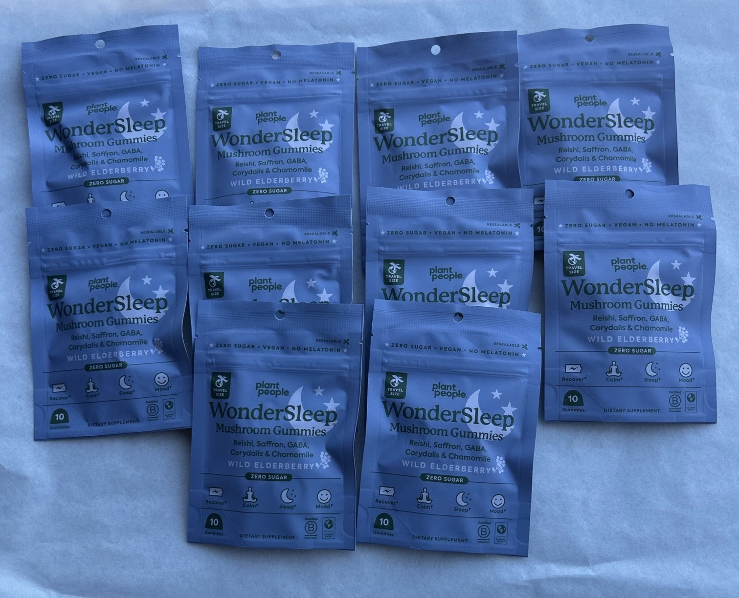 10-10packs 🤩 Plant People WonderSleep Mushroom Gummies Wild Elderberry