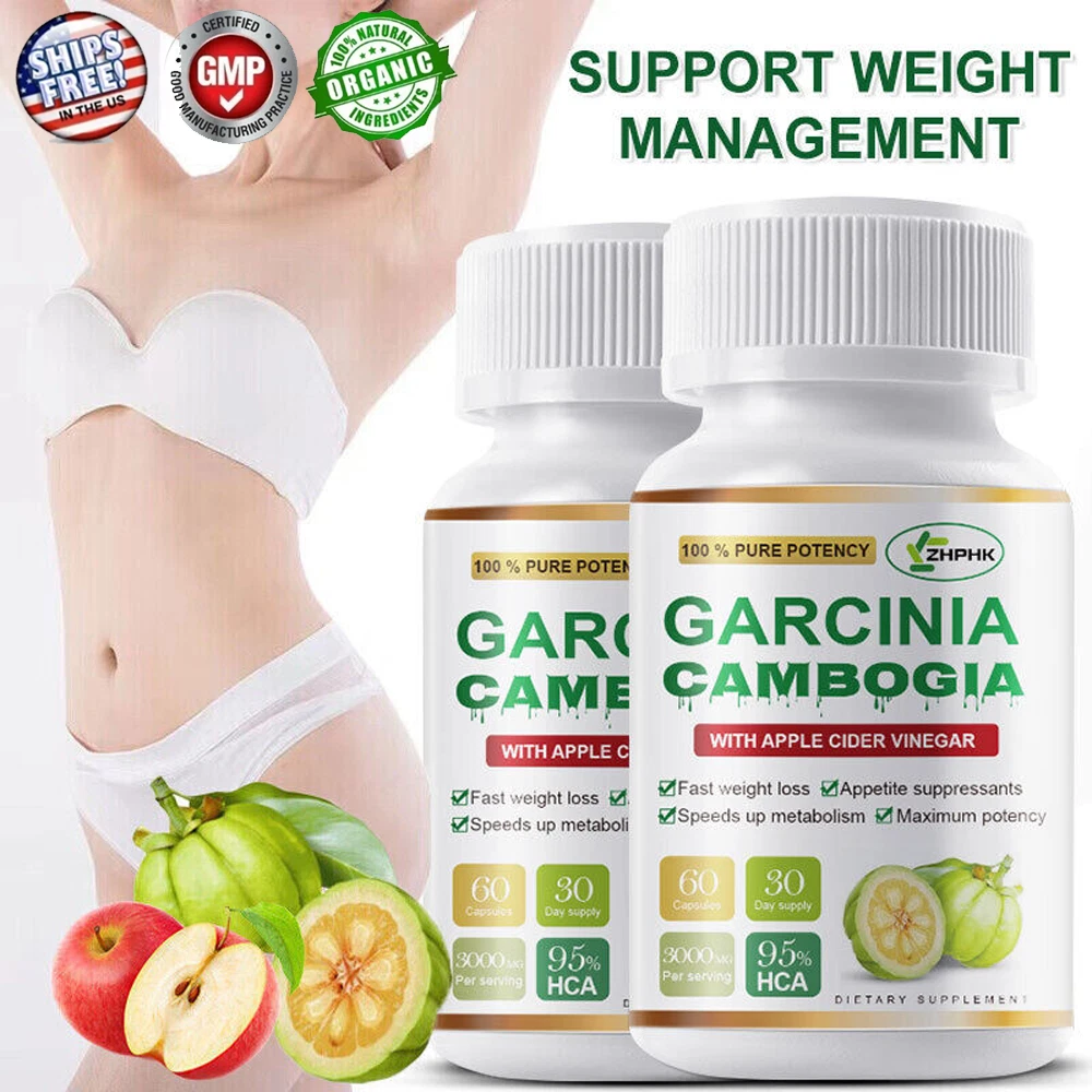 Garcinia Cambogia + Apple Cider Vinegar 3000mg - Weight Loss Supplement - 2 Pack