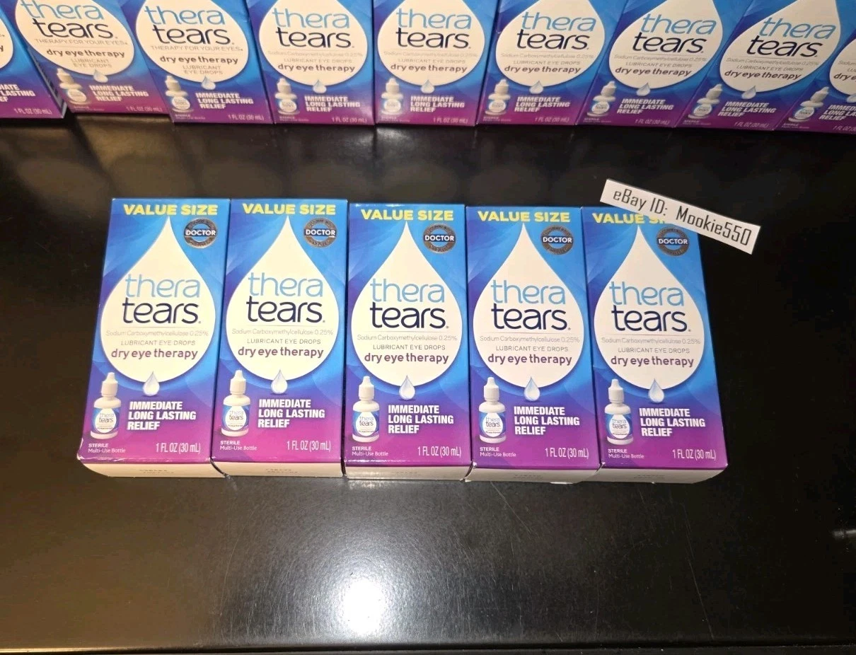 EXP 01/2027+! 5 Lot Thera Tears Dry Eye Therapy Drops Large Value Size 1 OZ 30mL