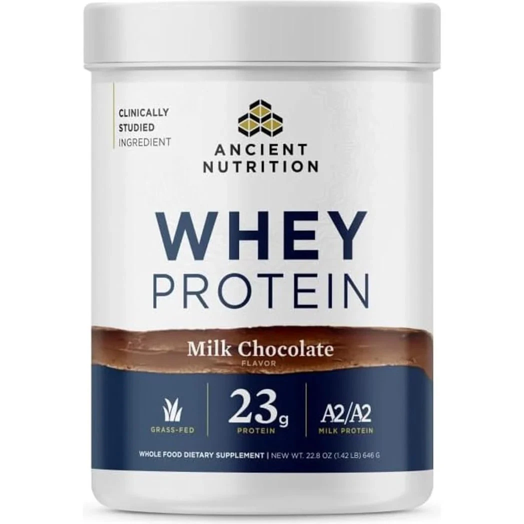 Ancient Nutrition Grass Fed Whey Protein Milk Chocolate 23g Protein, 20 Servings