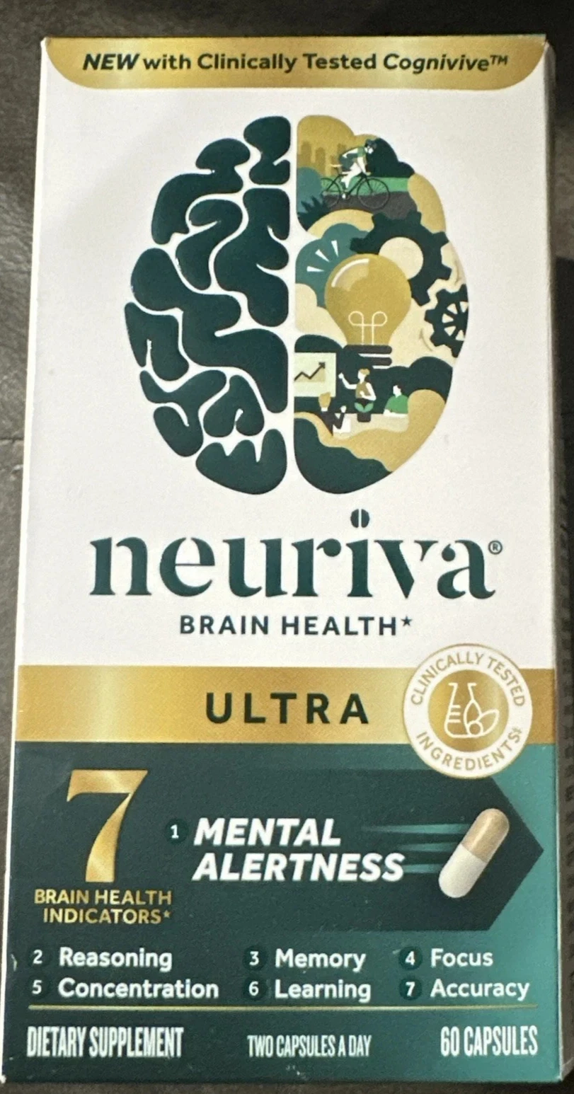 Neuriva Ultra Brain Health Mental Alertness Memory Focus (60 Caps) Exp 06/2026
