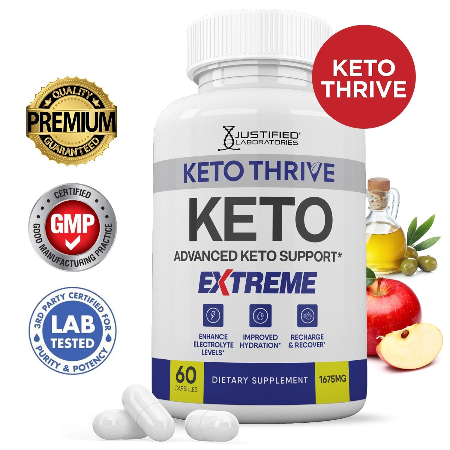 Keto Thrive ACV Extreme Pills 1675MG Stronger Thn Gummys Keto Support 1 Pack