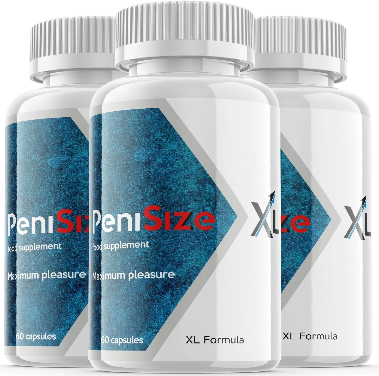 (3 Pack) PeniSize XL - Male Vitality Supplement Pills, Vegan - 180 Capsules