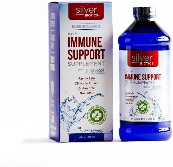 Silver Biotics Colloidal Nano SilverSol Ag₄O₄ 10 PPM Immune Support, 16 oz