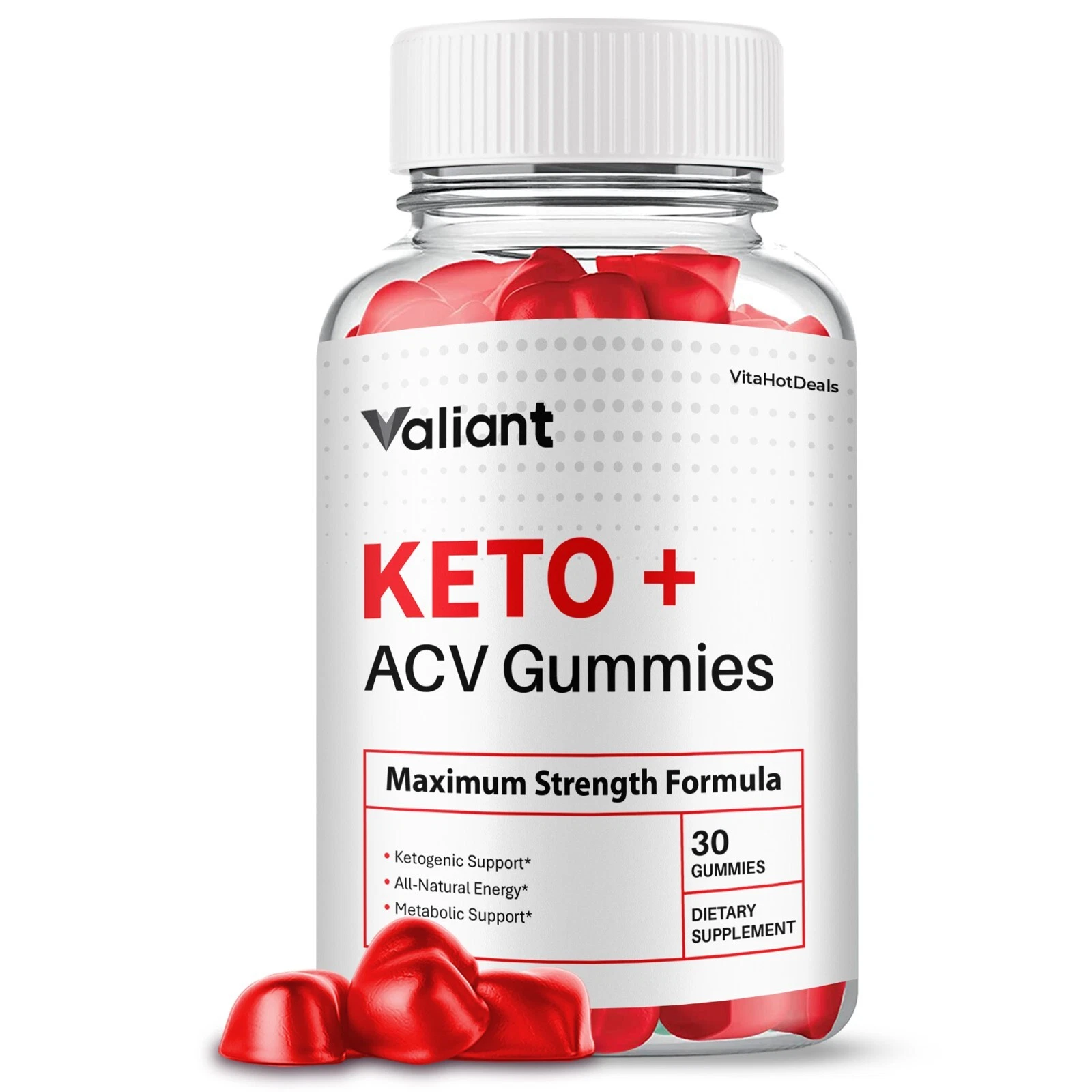 Valiant Keto ACV Gummies, Max Strength, Valient Keto Supplement (1 Pack)