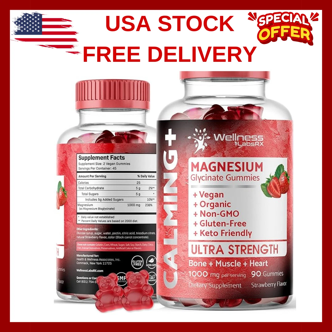 Magnesium Glycinate Gummies - 1000mg- Magnesium Supplement to Support Relaxation