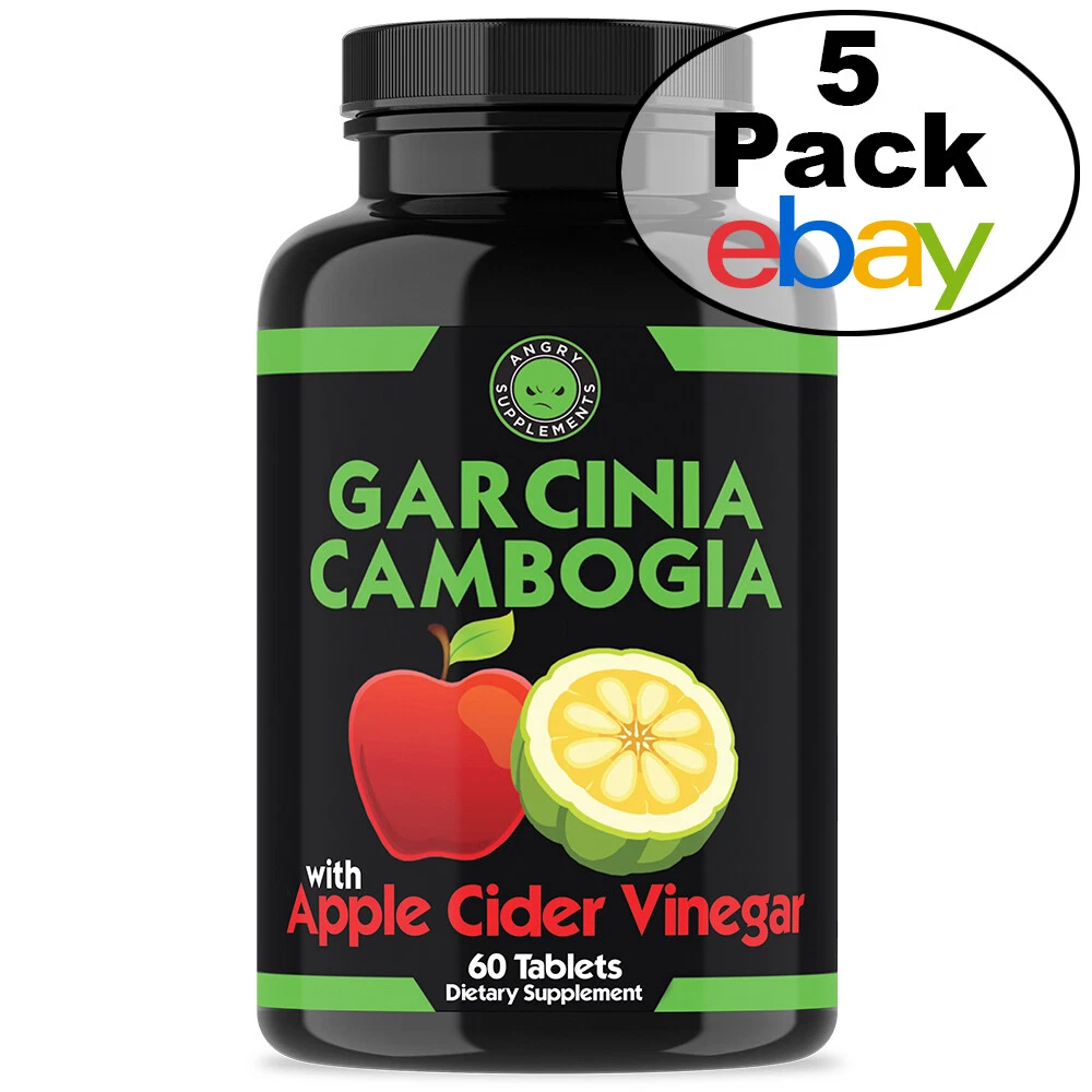 Garcinia Cambogia w. Apple Cider Vinegar Weight Loss, (5 PK) Super Fat Burner