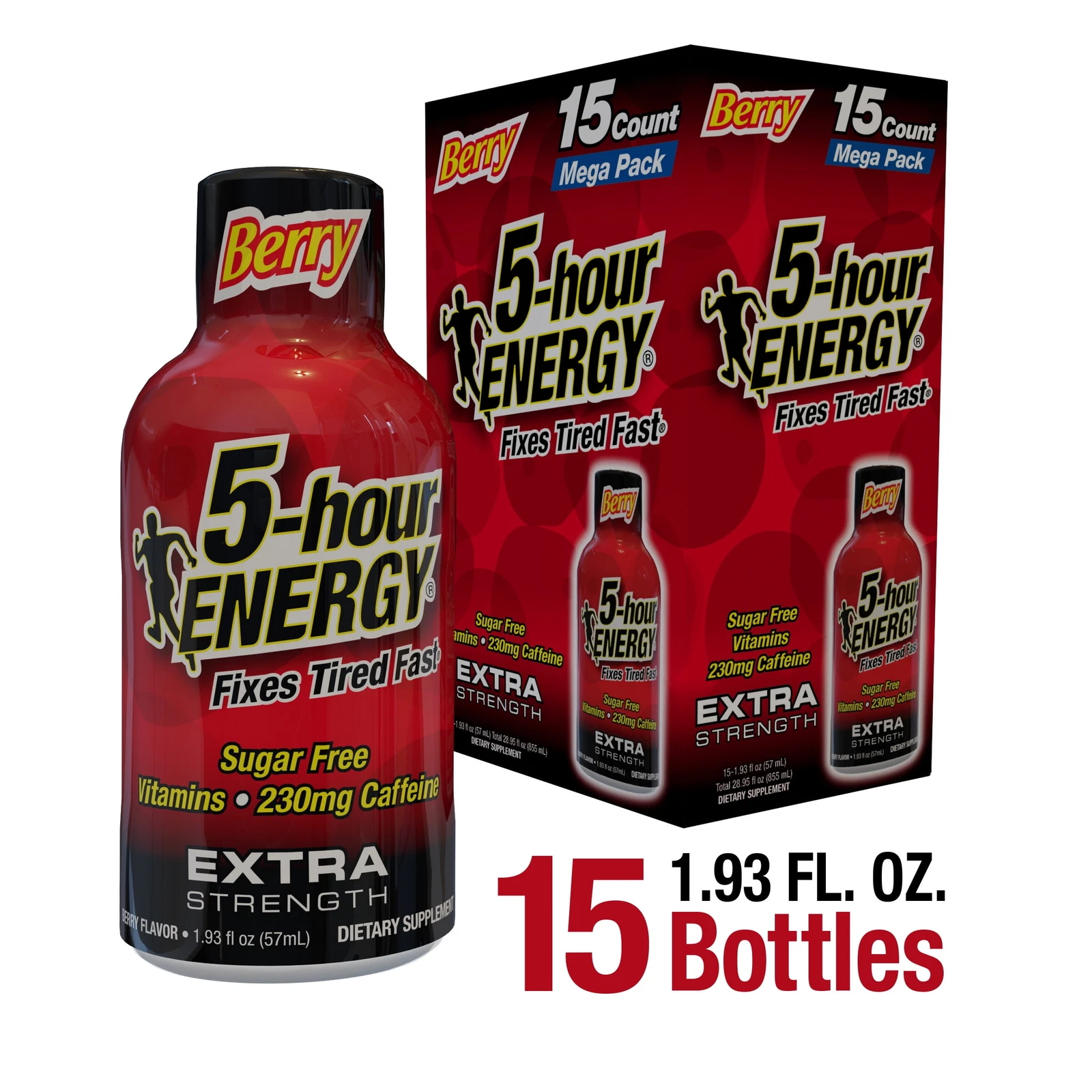 5-hour ENERGY Shot, Extra Strength, Berry, 15 Count