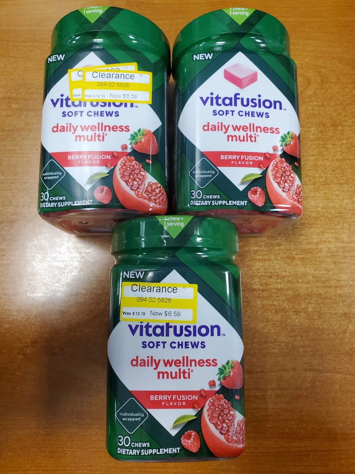3 Pk: Vitafusion Chews Daily Wellness Adults Multi Vitamin 30ea Exp 12/31/25 W3B