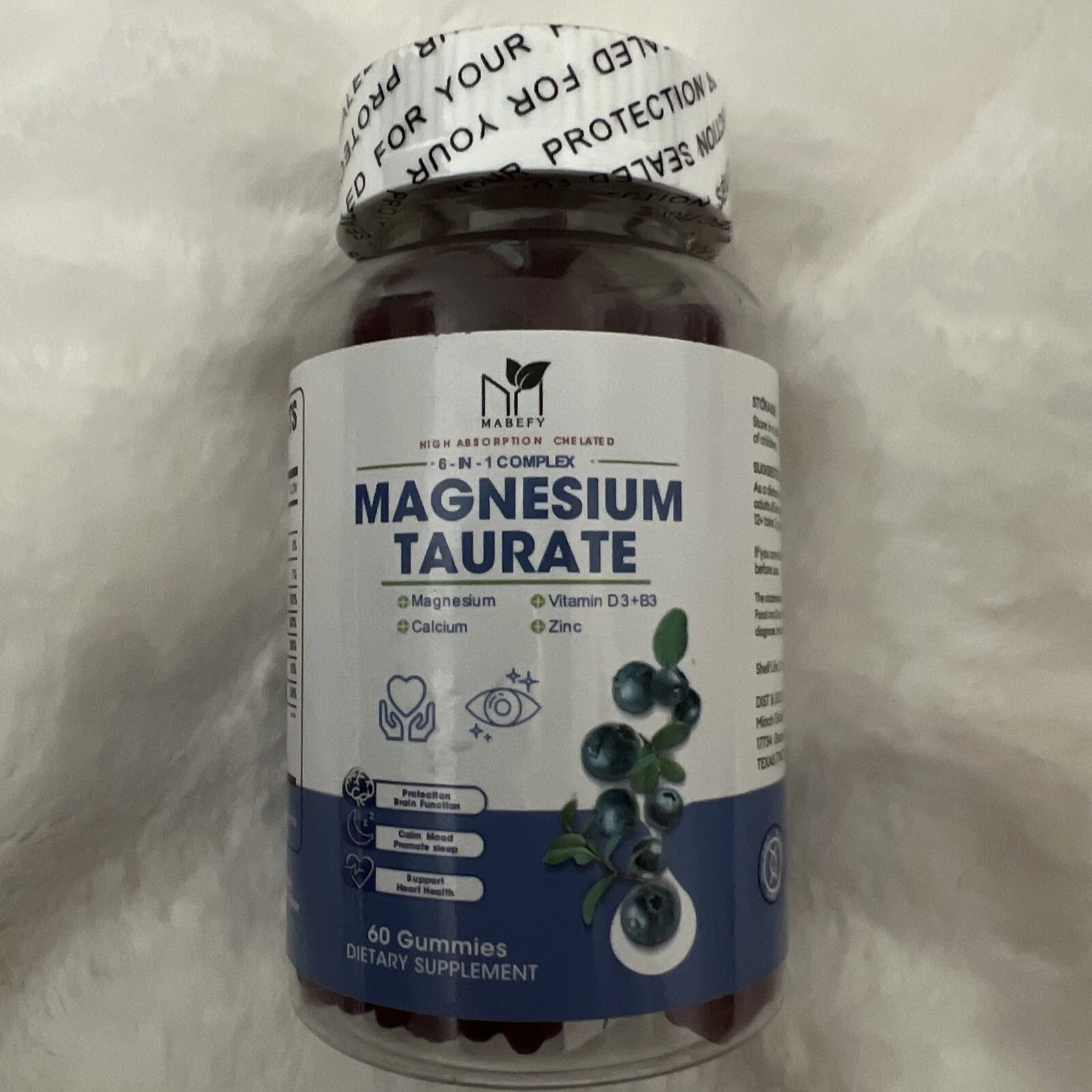 Magnesium Taurate 6 in 1 complex 60 Gummies Expiry Date 11/2025