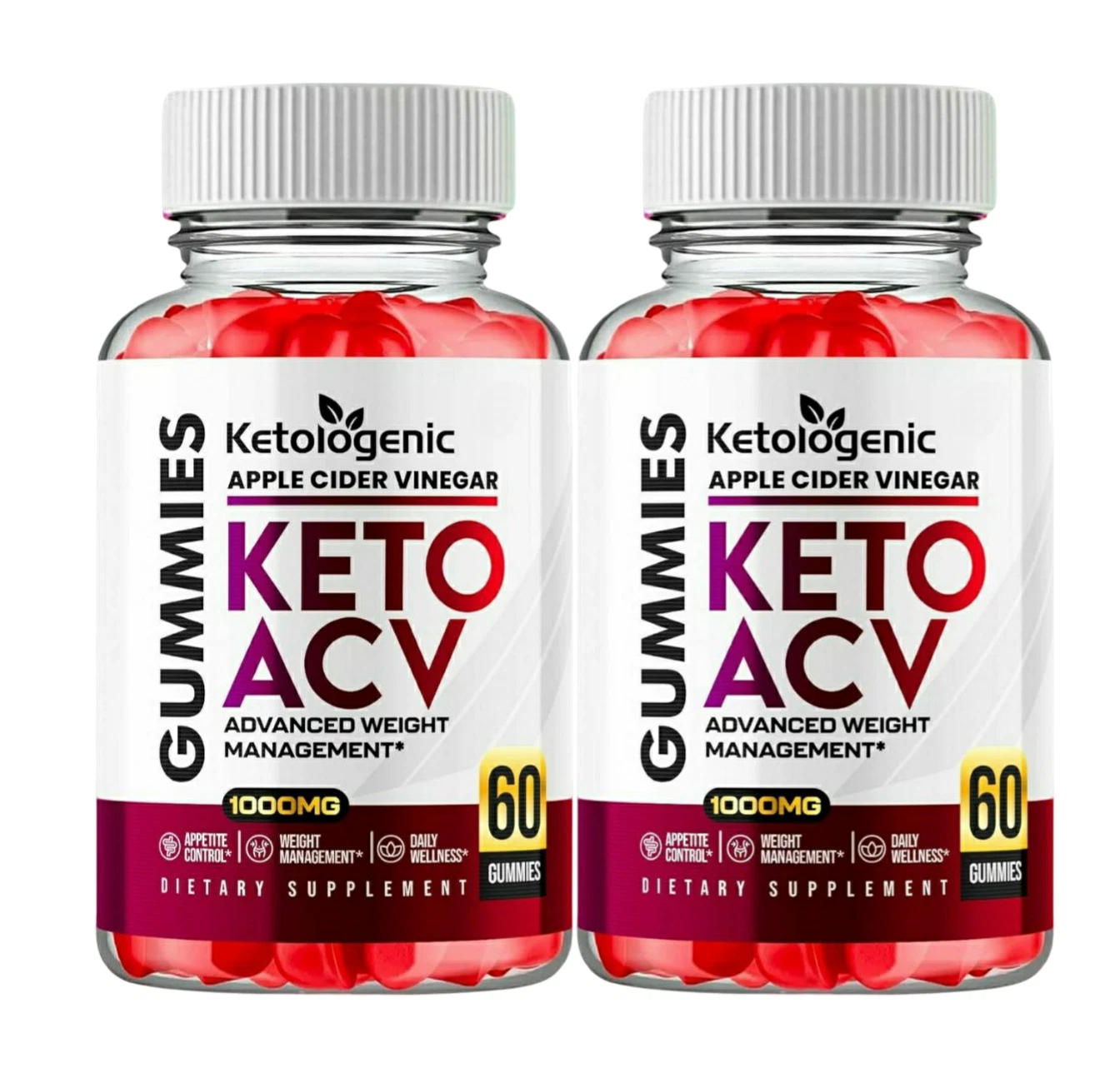 2-Pack Ketologenic ACV Gummies, Ketologenic Gummies For Weight Loss -120 Gummies