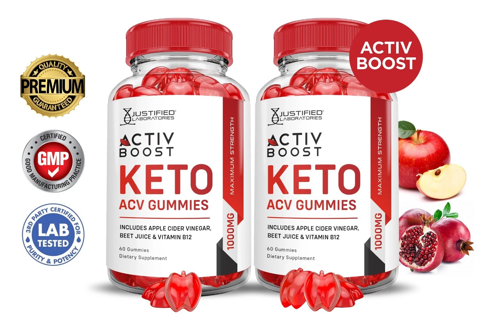 Activboost Activ Boost Keto ACV Gummies 1000MG Apple Cider Vinegar 120 Gummys