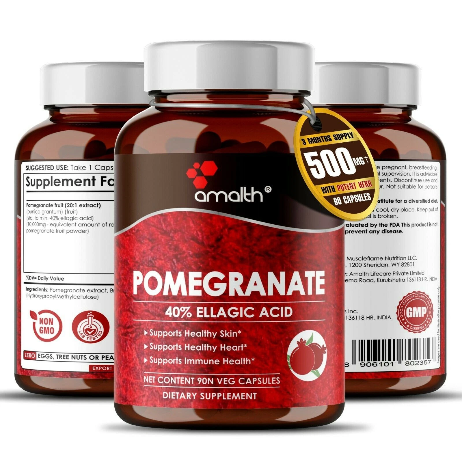 Pomegranate Extract Punica Granatum immunity Supplement 10000mg 90 Capsules