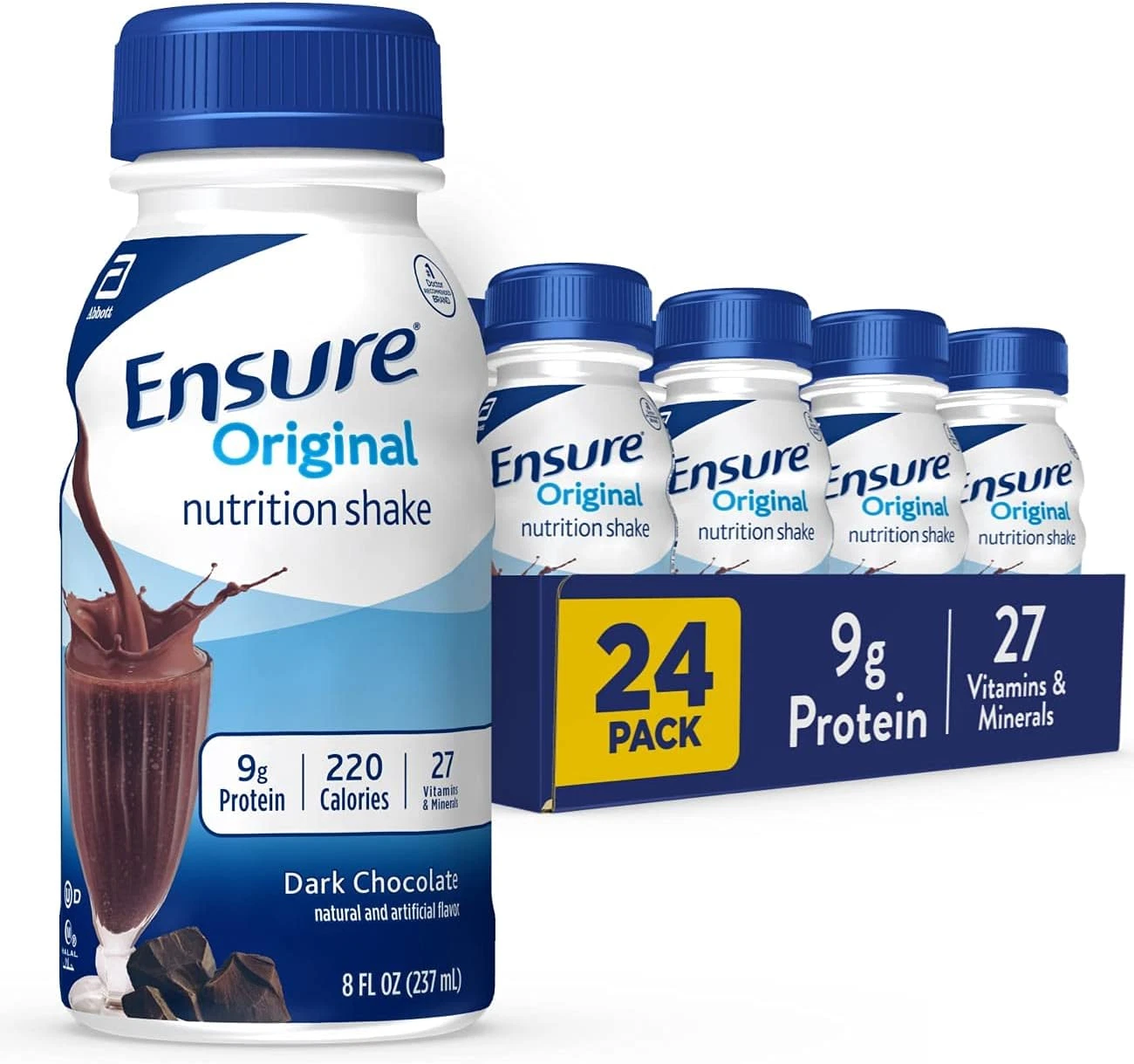 Ensure Original Dark Chocolate Nutrition Shake | Meal Replacement Shake | 24 Pac