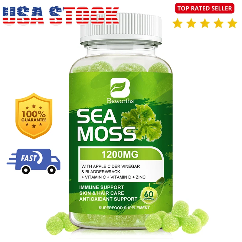 Organic Sea Moss Gummies 1-4PACK- Irish sea Moss,Bladderwrack, Immune Supplement