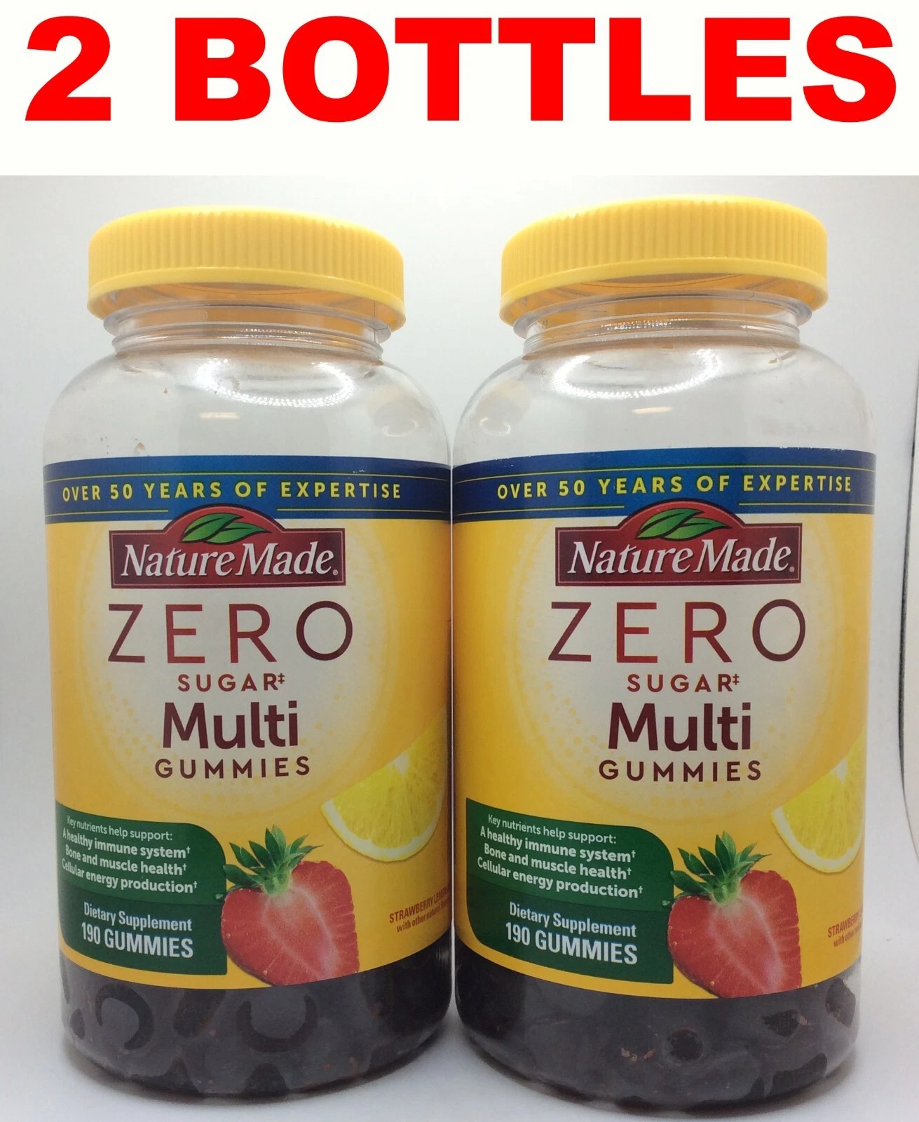 Nature Made Zero Sugar Multivitamin Gummies, 380 Gummies 190 Day Supply, 03/2026