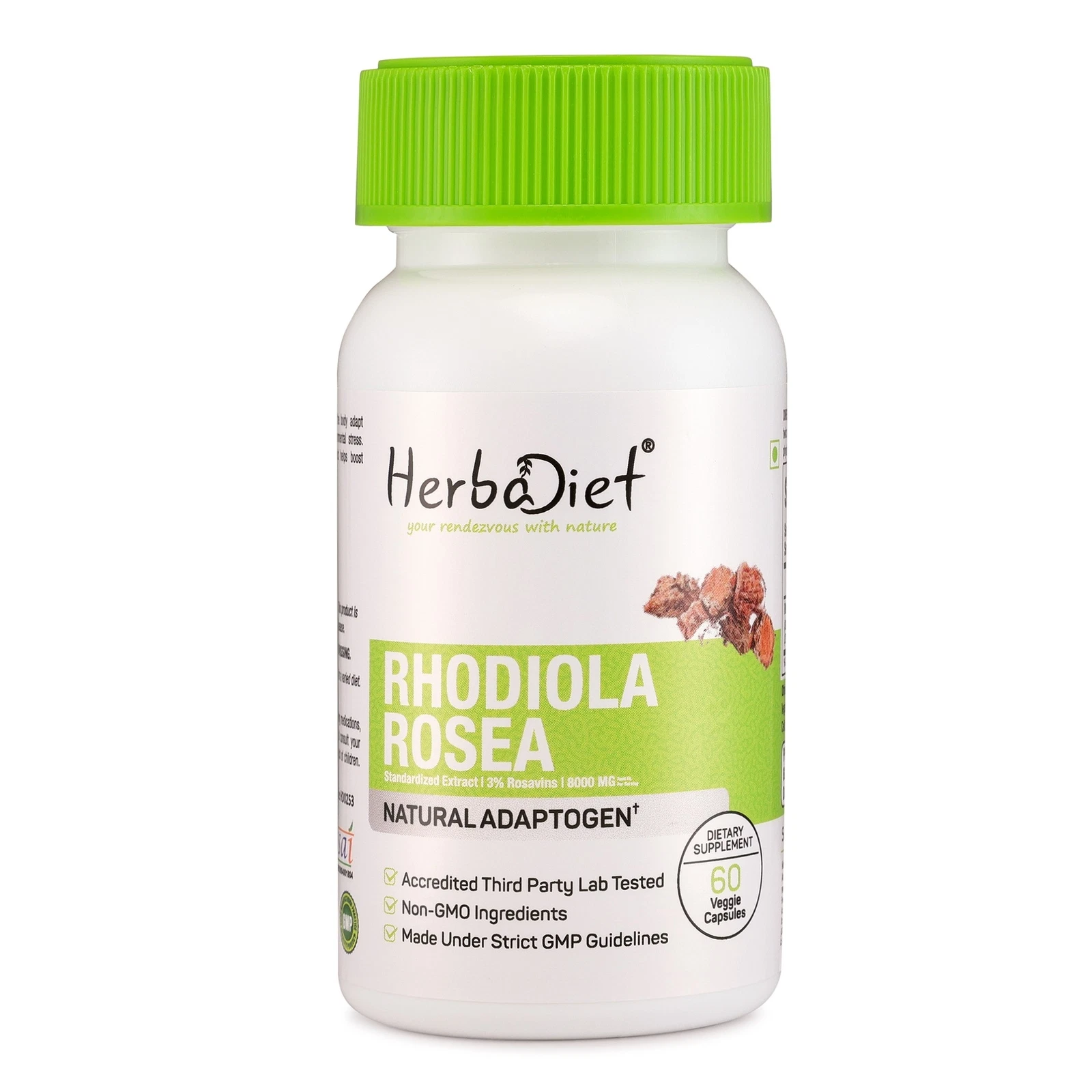 Rhodiola Rosea Root Extract Capsules (8000mg eq) 3% Rosavins Salidrosides Energy