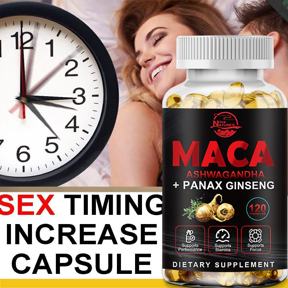Organic Maca Root Capsules 14000mg, Peruvian Maca Extract for Men & Women 120cap