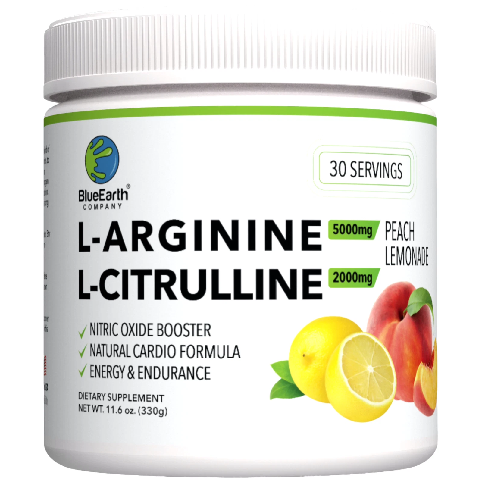 L-Arginine 5000mg + L-Citrulline 2000mg - Nitric Oxide - Blood Pressure Support