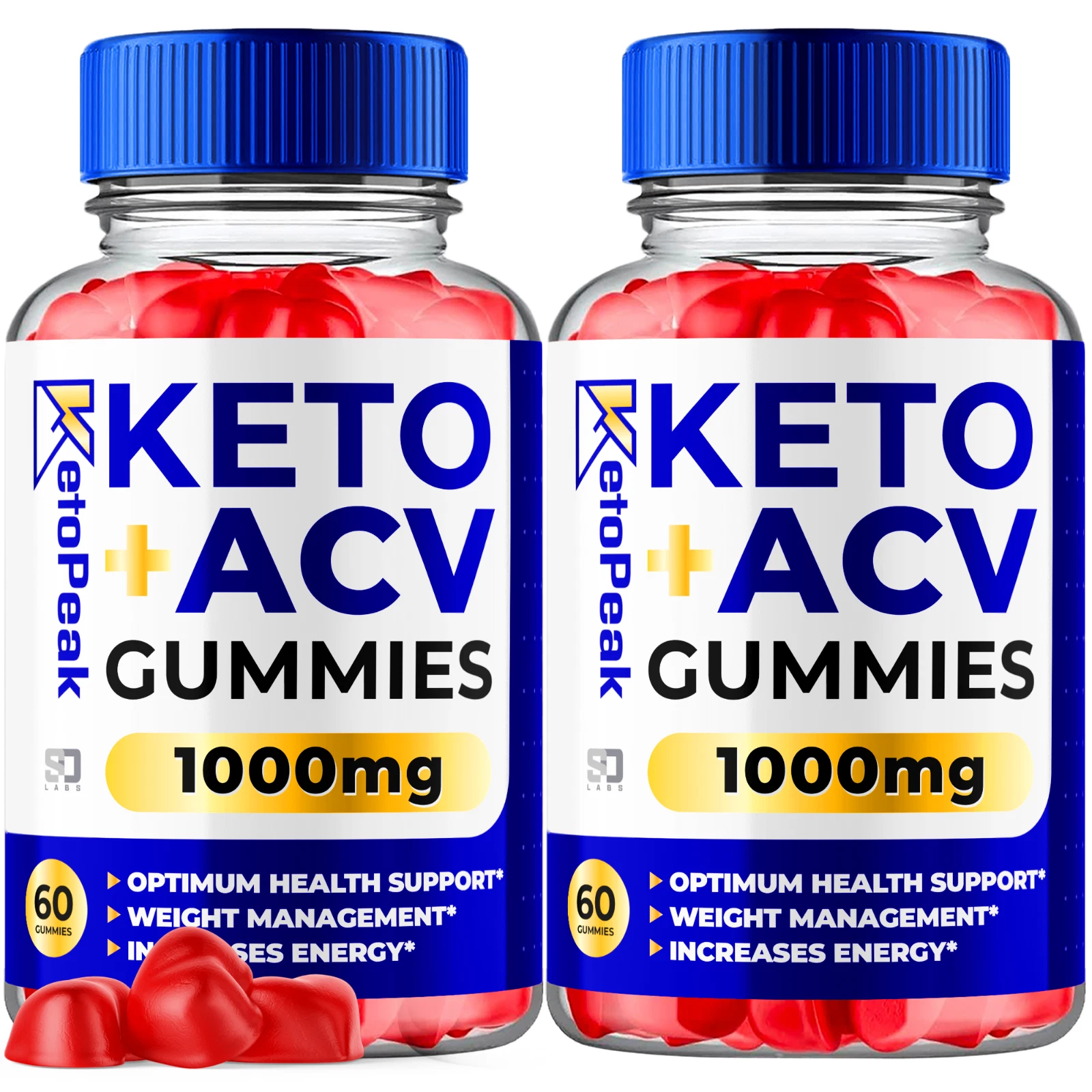 (2 Pack) Keto Peak Keto ACV, Ketopeak Keto Gummies Weight Loss (120 Gummies)